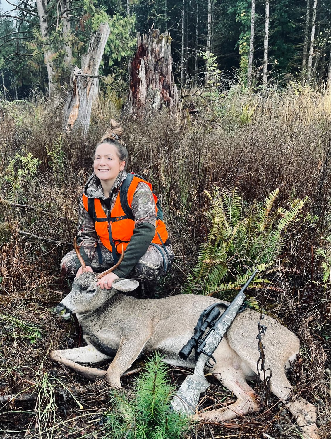"My name is Kristina Snodgrass! This was killed in Lewis County on Oct. 25. I'm beyond grateful for this opportunity to be able to provide for my family. I got into hunting about seven years ago thanks to my husband Abraham. He has always been by my side and has taught me everything there is to know about hunting. It's a very rewarding, awesome feeling to be able to get one down and it’s definitely our favorite sport we look forward to each year. Also wanted to wish those out there good luck!"
